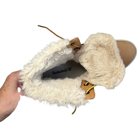 Timberland Teddy Fleece Fold Down Wheat Nubuck Boots Women's Size 10 - Picture 7 of 10